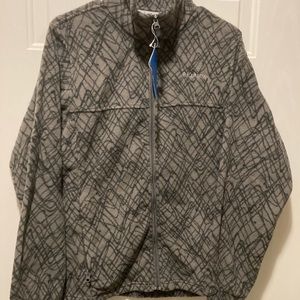 NWT Columbia XL (Boys) Zing Black/Grey Zing Fleece Zippered Jacket   Size 18/20